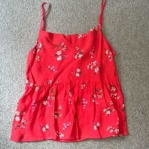 American Eagle Red Floral Cami
